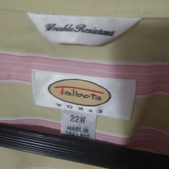 Talbots 22W Pastel Pink Green Striped Top Plus - Picture 6 of 8